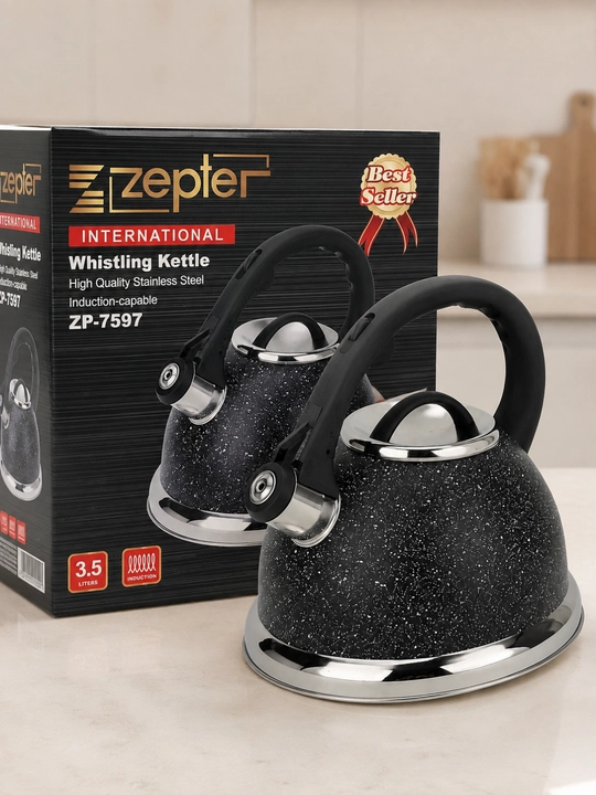Чайник Zepter ZP-1251 (3,5 л) из нержавеющей стали со свистком, для индукционных плит - 