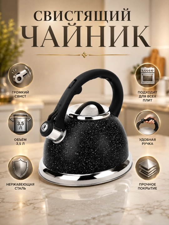 Zepter ZP-1251 3.5L zanglamas po'lat hushtakli choynak induksion plitalar uchun