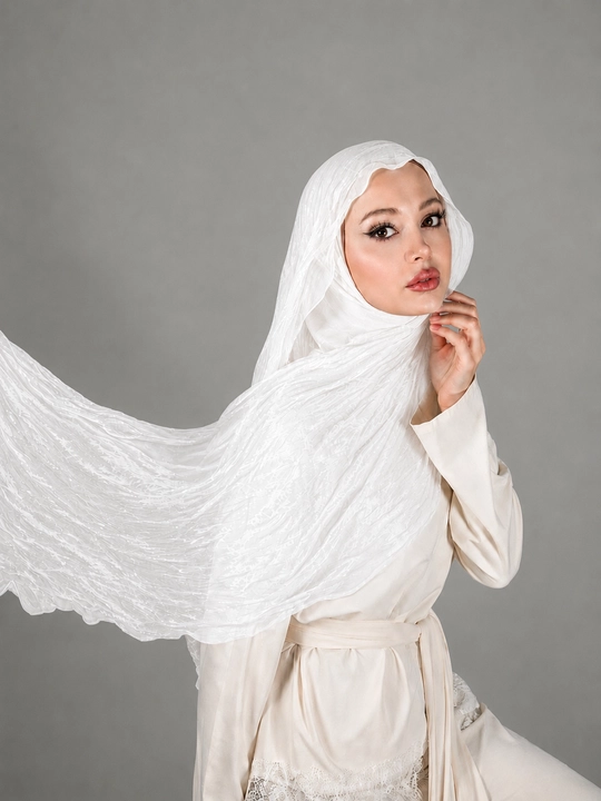 Ayollar uchun organza jingalak sharfi, bembi jingalak sharfi, hijob, uzun kudryashka sharf - 
