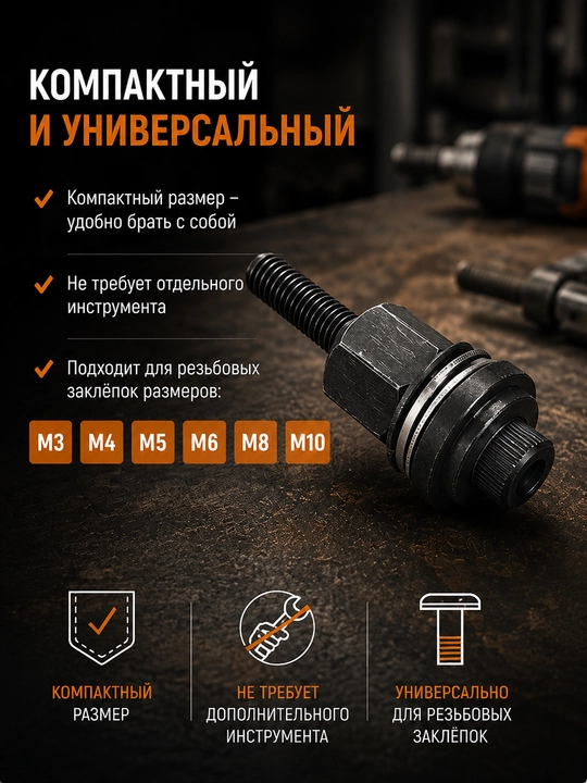 Заклёпочник ручной для резьбовых заклёпок