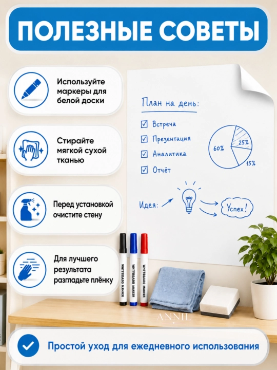 Yozish va chizish uchun elektrostatik oq plyonka doska whiteboard, doska