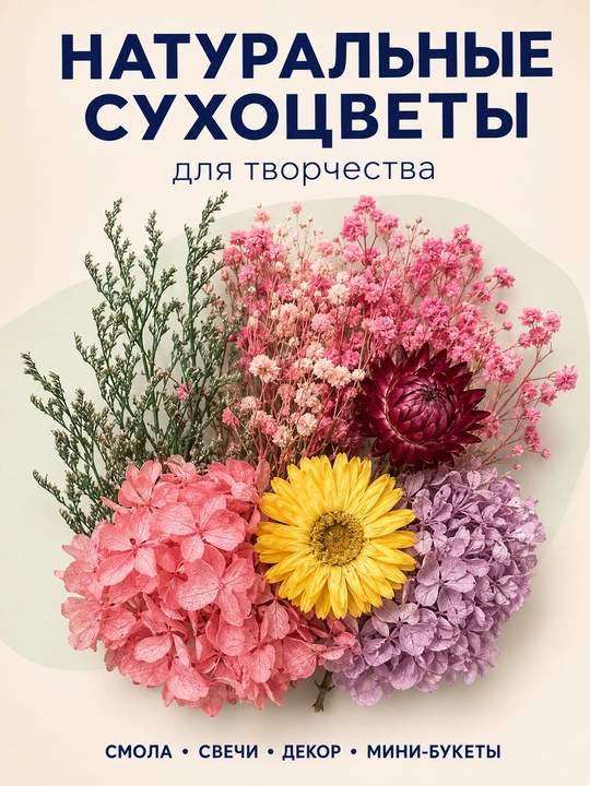 Tabiiy quritilgan gullar, bezak va ijod uchun quruq gullar, dekorativ gullar, smola uchun