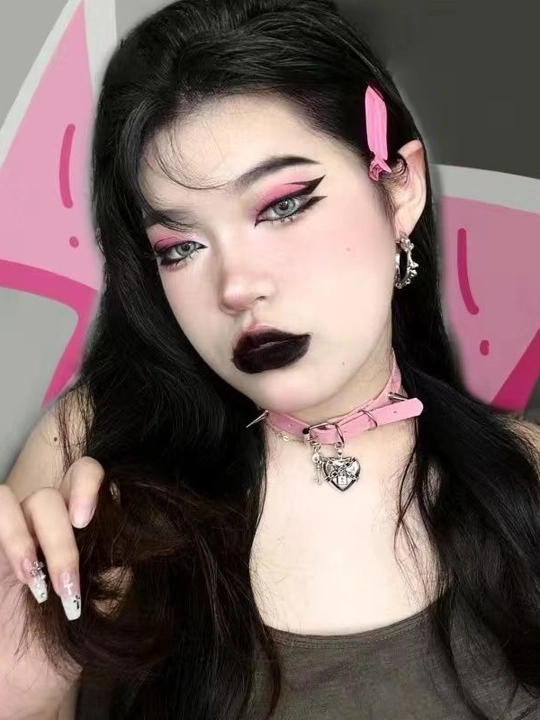 Tikanli pank choker, yurak va kalit kulonli, 4 rang