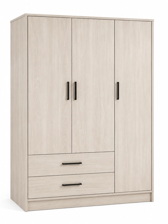 Premium Textile Classic PT-120 shkafi, 3 eshikli, 2 quti, 120×200×47 sm