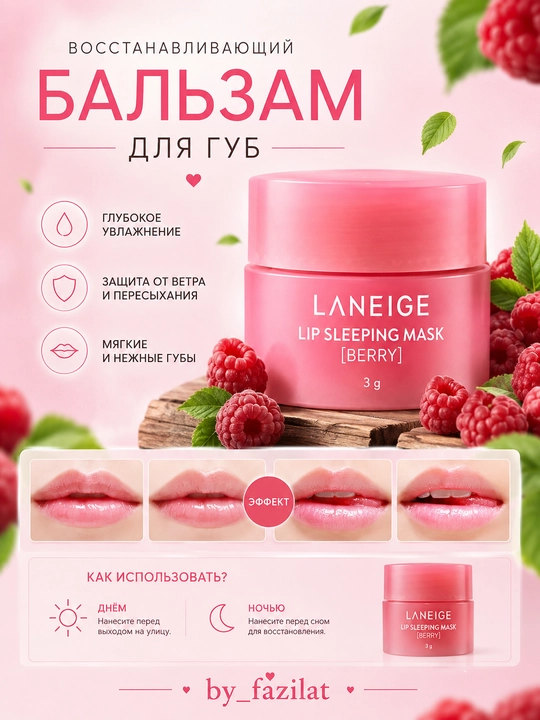 Бальзам для губ Laneige, гигиеническая помада, 3 г - 