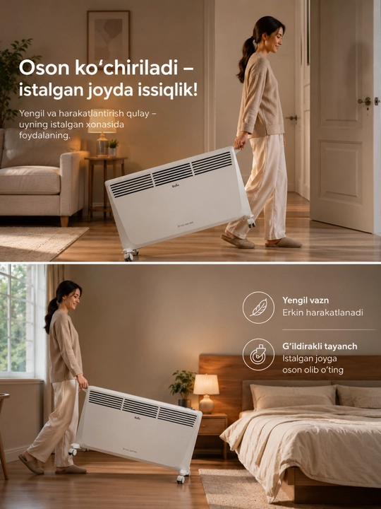 Electrolux ECH/T-2000 M elektr konvektori, 25–30 m² uchun isitgich - 