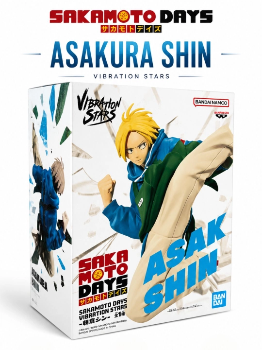 SAKAMOTO DAYS Banpresto Vibration Stars kolleksiya figuralari, 15–19 sm