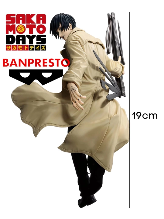 SAKAMOTO DAYS Banpresto Vibration Stars kolleksiya figuralari, 15–19 sm