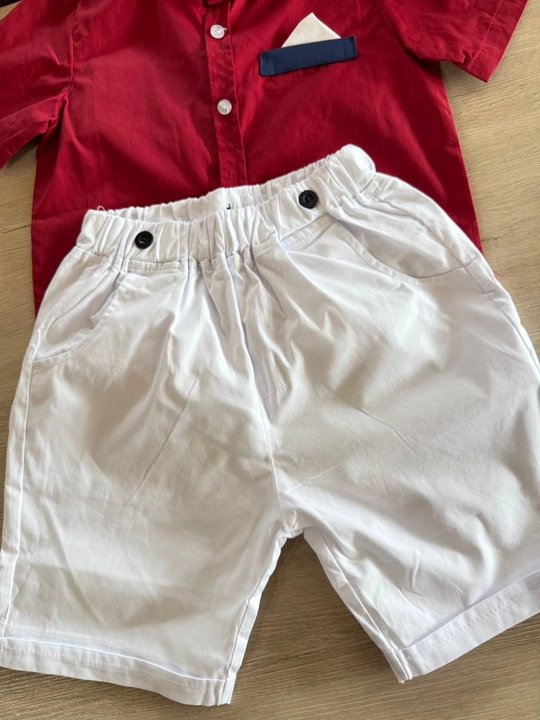 6 oylikdan 5 yoshgacha bo‘lgan o‘g‘il bolalar uchun yozgi chiroyli bayram kostyumi ko‘ylak, shortik