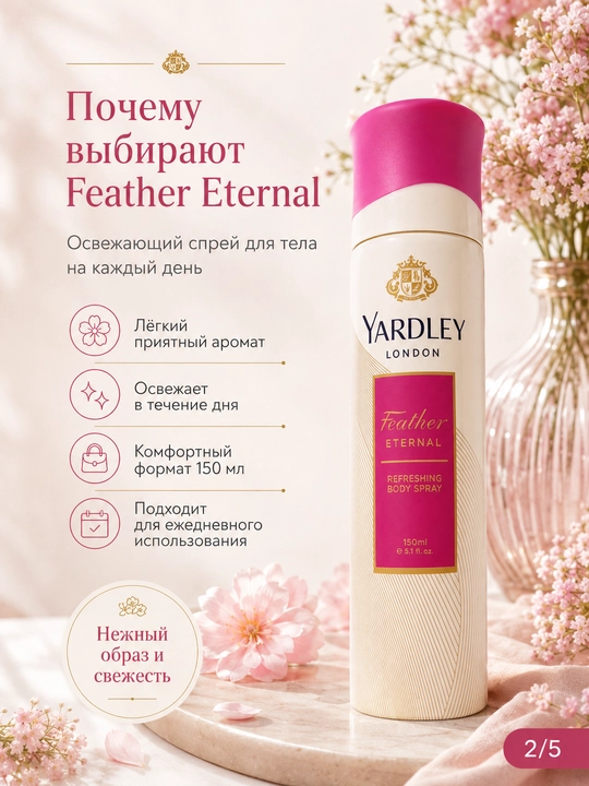 Ayollar uchun xushbo‘y tana spreyi 150 ml — 5 xil gul aromati