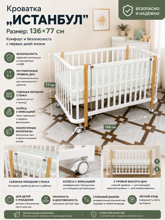 Istanbul karavoti 136x77 sm  - 