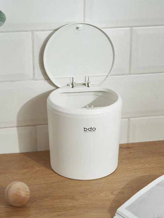 Stol usti mini chiqindi qutisi BDO, qopqoqli va tugmali, kosmetika va stol uchun, 1 dona