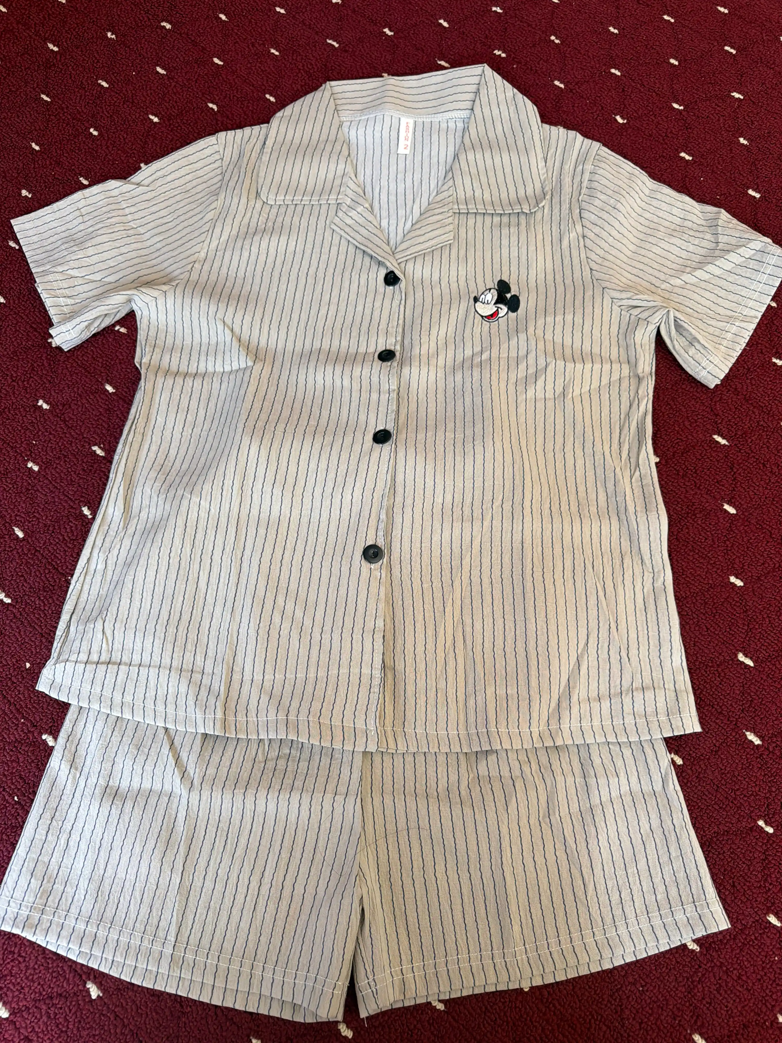 Ayollar yozgi pijamasi, komplekt, paxta, ko‘ylak va shorti, 9 tur, M-XL