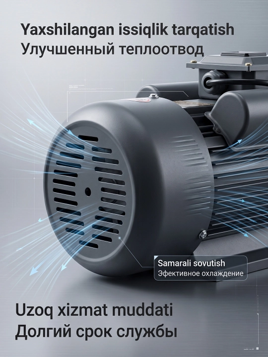 MOON bir fazali elektr dvigatel 3kW 220V 3000 ayl/min
