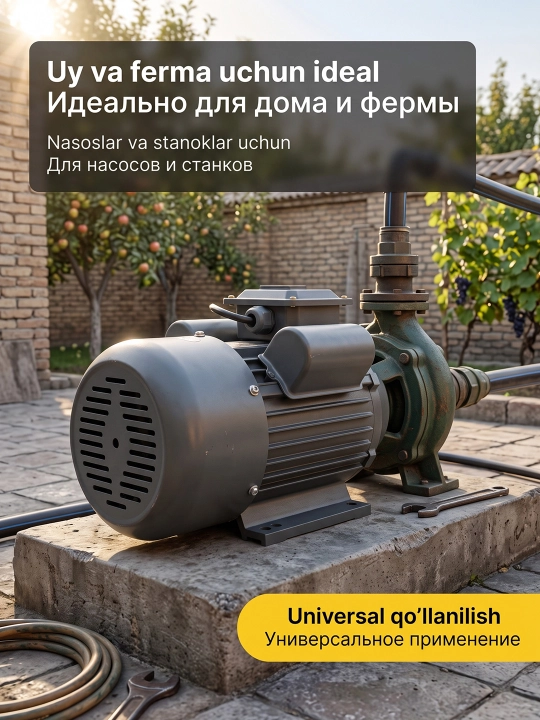 MOON bir fazali elektr dvigatel 3kW 220V 3000 ayl/min