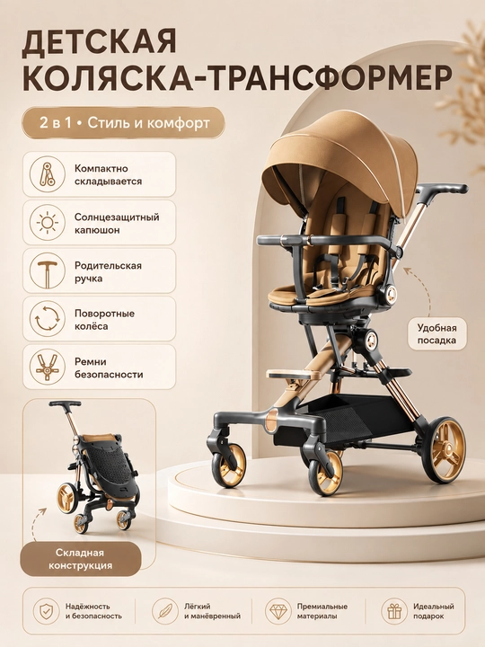 Transformer bolalar aravachasi, 2 tasi 1 da - 