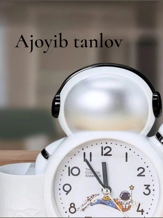 Bolalar uchun kosmonavt shaklidagi budilnik,  organayzer bilan