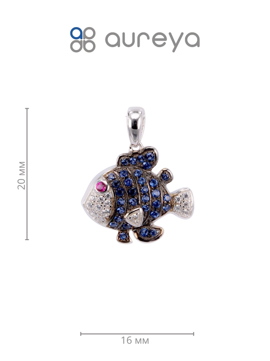 Marjon 925 kumush, rodiy bilan qoplangan,"Fianit Rubin sint. Nanosafir (YX00751P-0S-VMV)