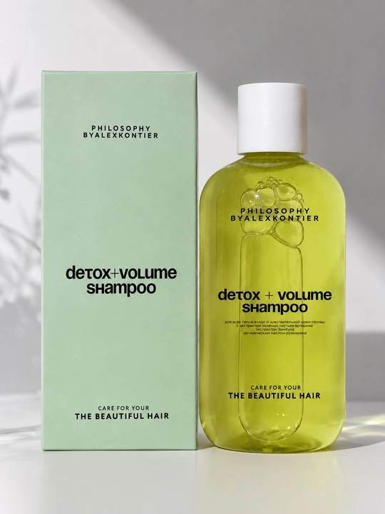 Soch va nozik bosh terisi uchun shampun PHILOSOPHY by Alex Kontier DETOX+VOLUME SHAMPOO