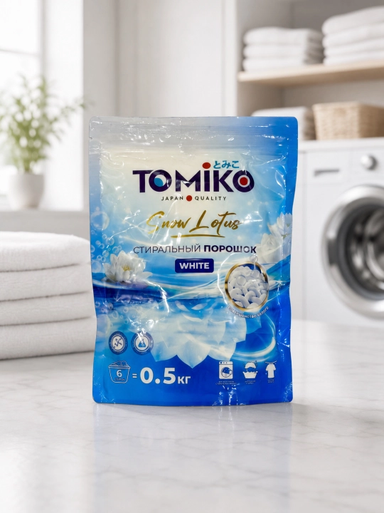 Kir yuvish kukuni, Tomiko Qor lotosi - oq matolar uchun - 