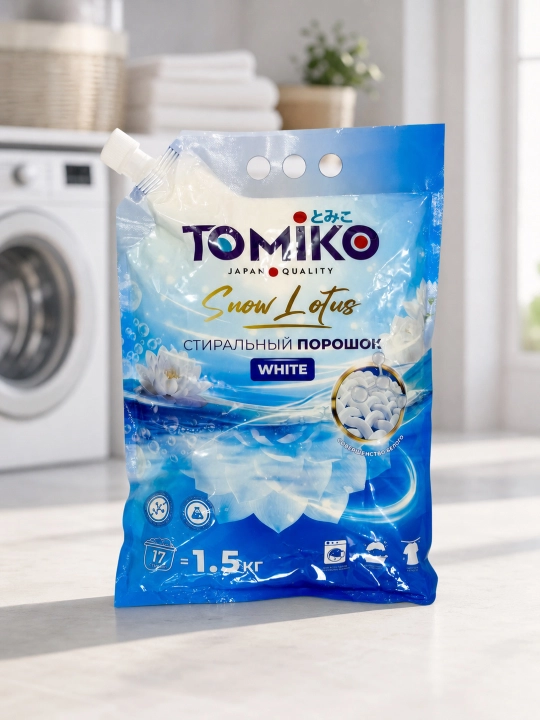 Kir yuvish kukuni, Tomiko Qor lotosi - oq matolar uchun