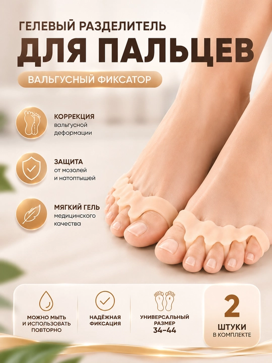 Valgus fiksatori, barmoqlar uchun gel ajratgich