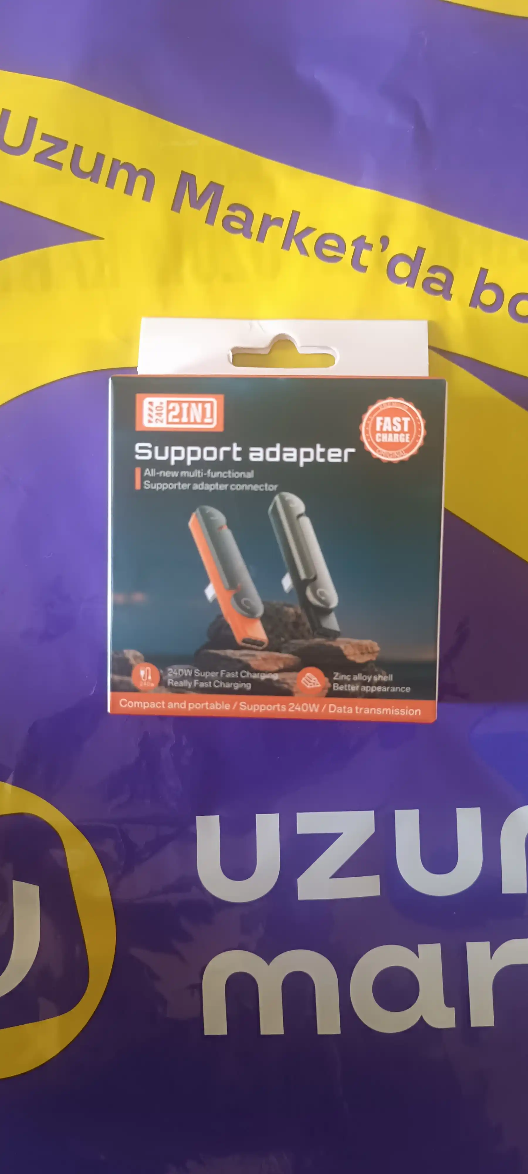 Buklanadigan telefon stendi (podstavka) zaryadlovchi adapteri ikkitasi birda  (Gunmetal)