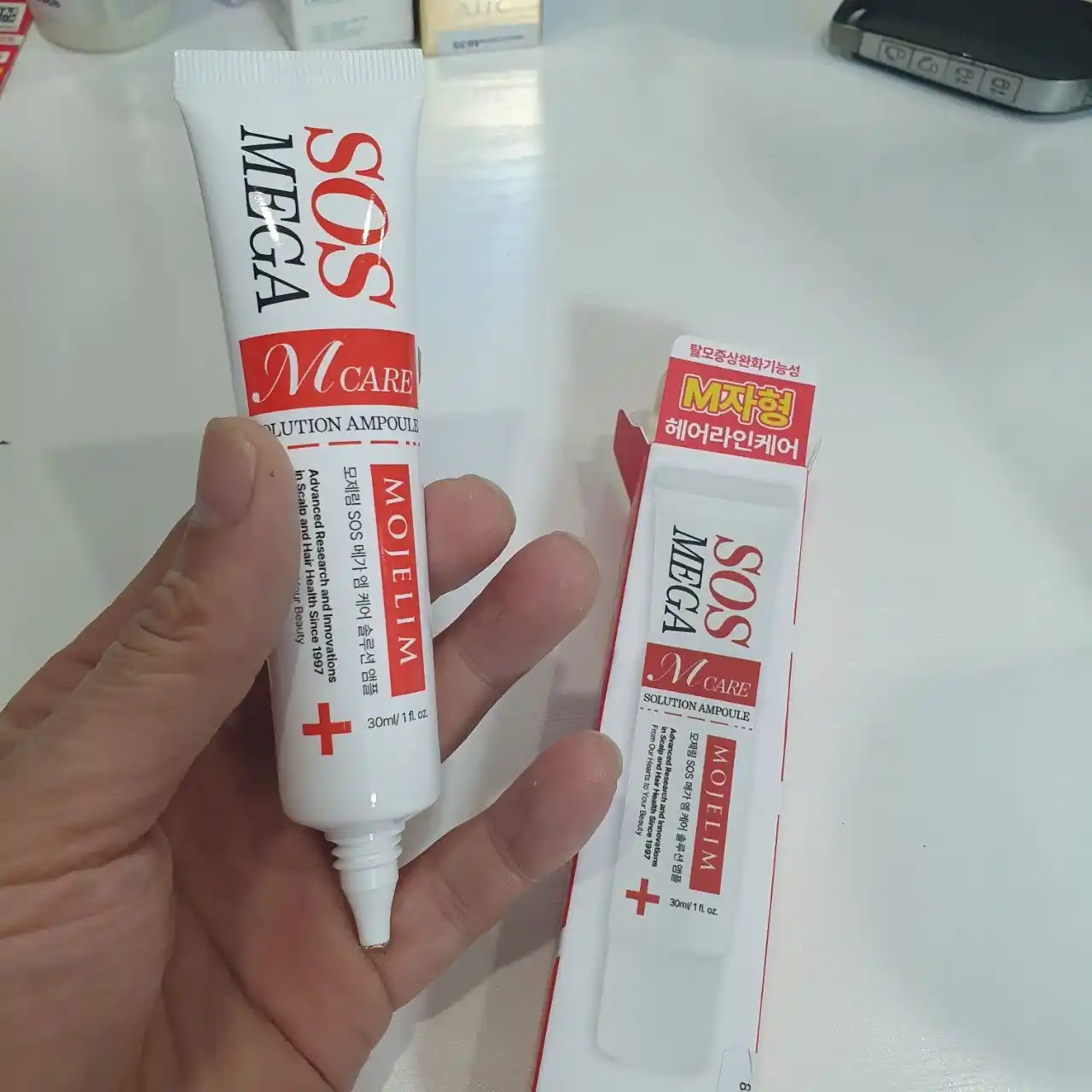 MOJELIM SOS MEGA O/M-CARE AMPOULE против выпадения волос с биотином, 30 мл