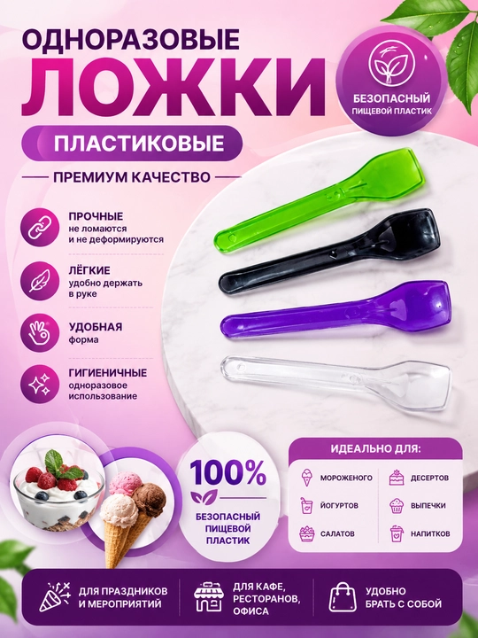 Bir martalik mini desert qoshiqlari