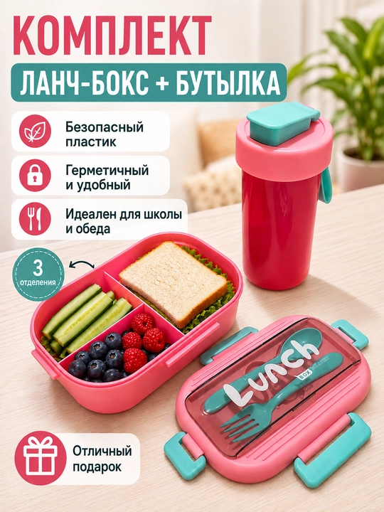 To'plam bento lanch box + stakan