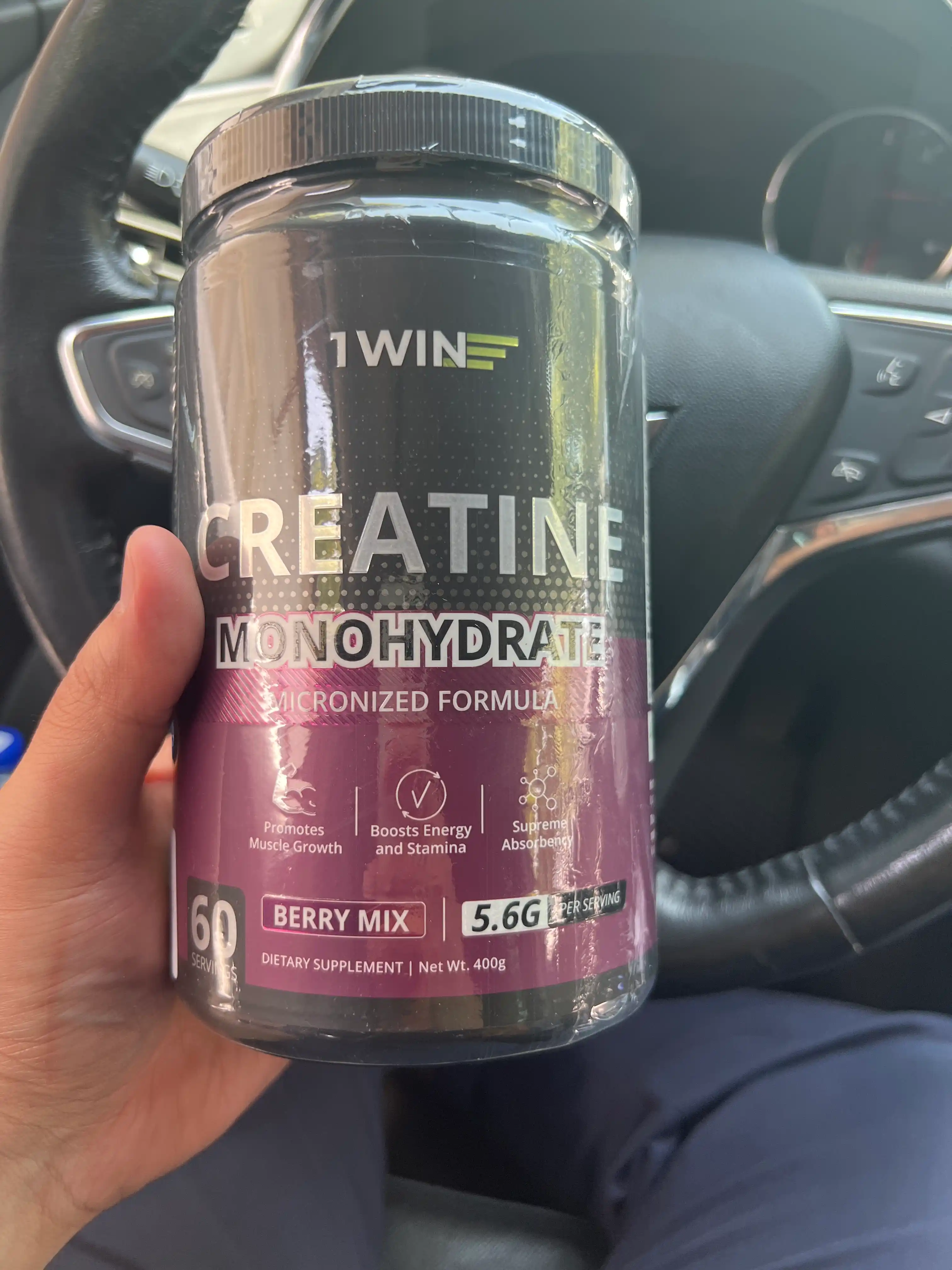 Креатин моногидрат 1WIN, creatine monohydrate + витамин С, 400 гр, со вкусом