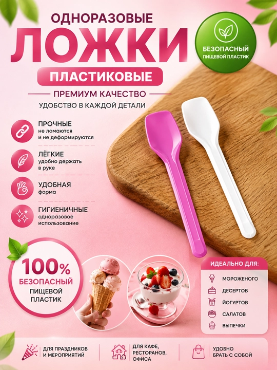 Мини ложки для мороженого кондитерских изделий и десертов