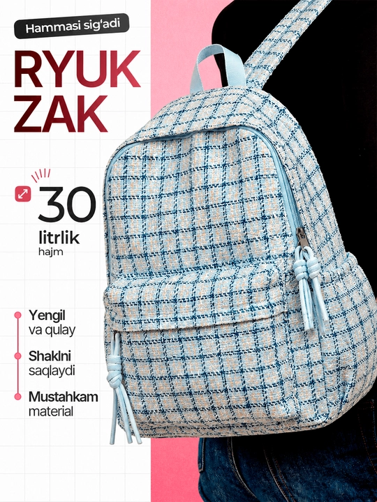 Maktab sumkalar qizlar uchun, katta sig'imli ryukzak qizlar uchun - 