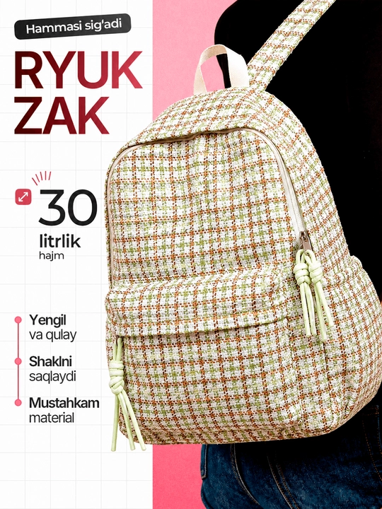 Maktab sumkalar qizlar uchun, katta sig'imli ryukzak qizlar uchun - 