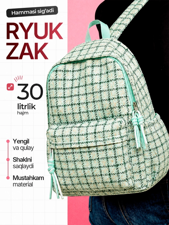 Maktab sumkalar qizlar uchun, katta sig'imli ryukzak qizlar uchun - 
