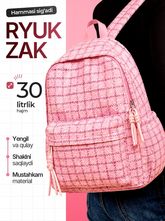 Maktab sumkalar qizlar uchun, katta sig'imli ryukzak qizlar uchun - 
