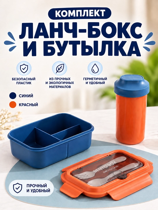 To'plam bento lanch box + stakan
