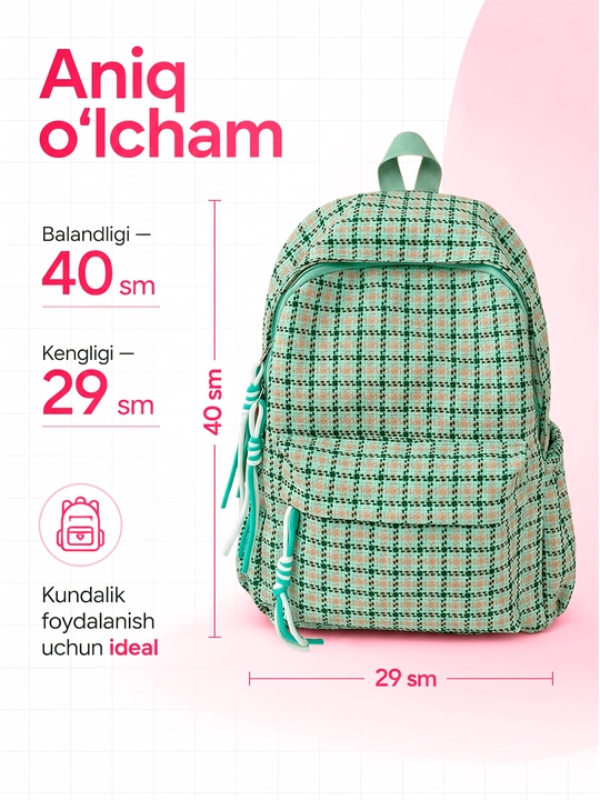 Maktab sumkalar qizlar uchun, katta sig'imli ryugzak qizlar uchun