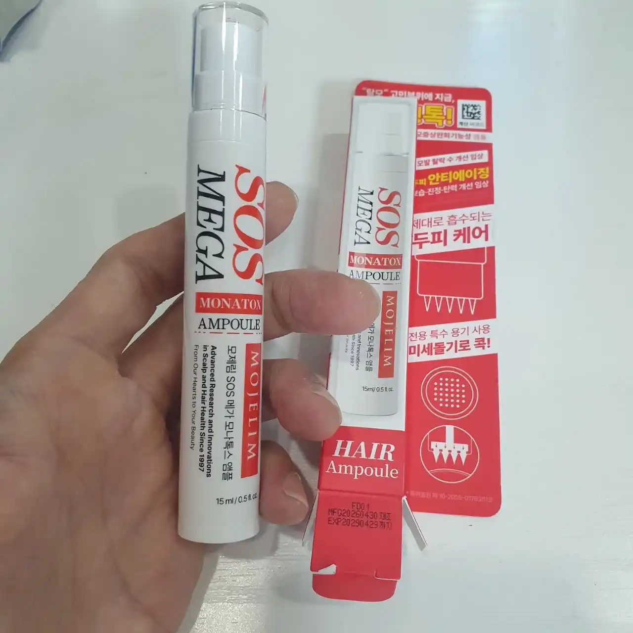 MOJELIM MEGA SOS MONATOX AMPOULE-Ампула от выпадения волос с микроиглами, 15 мл
