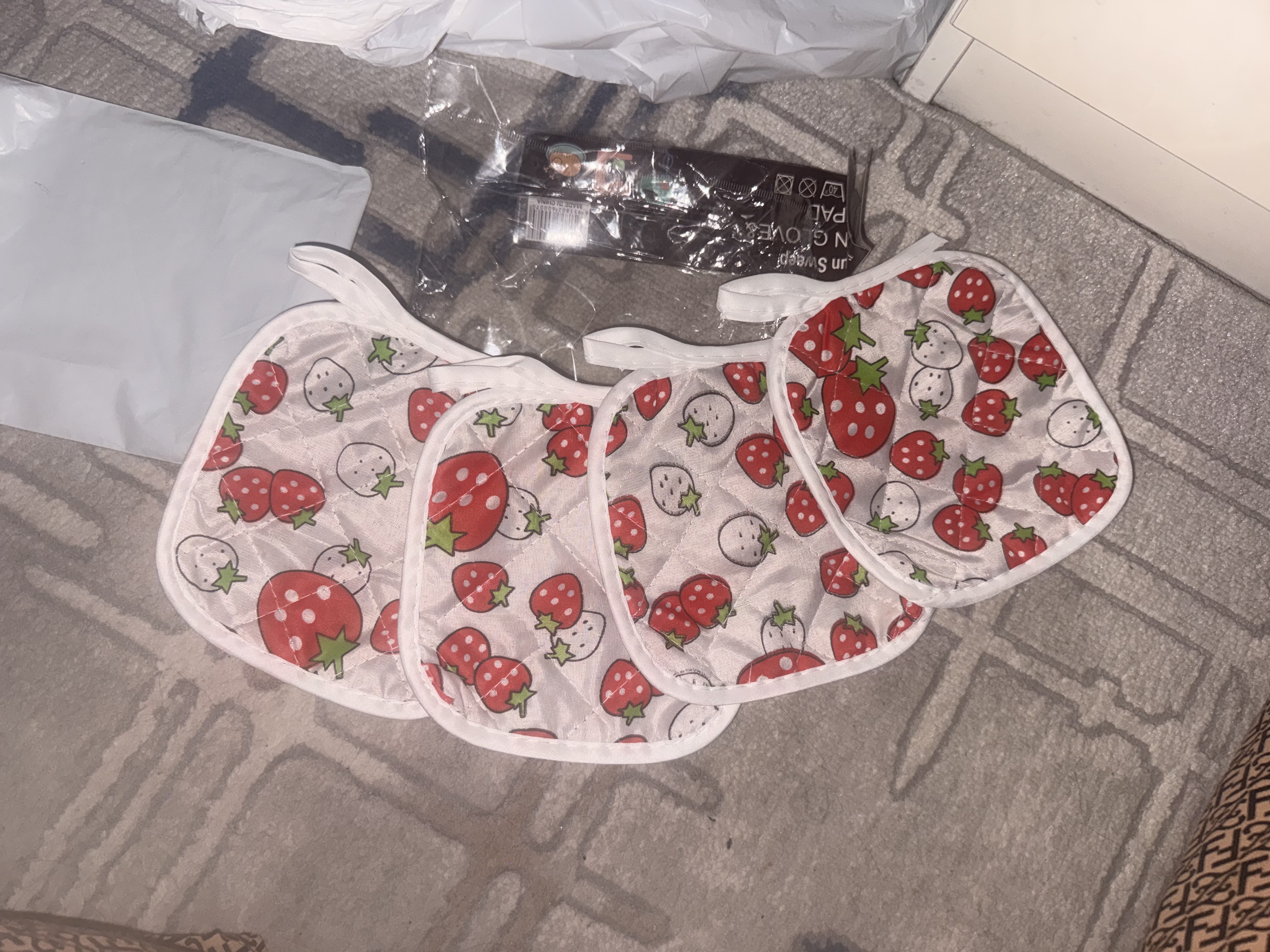 Прихватки, набор прихваток, кухонные прихватки, прихватки 4 штуки, хлопковые прихватки