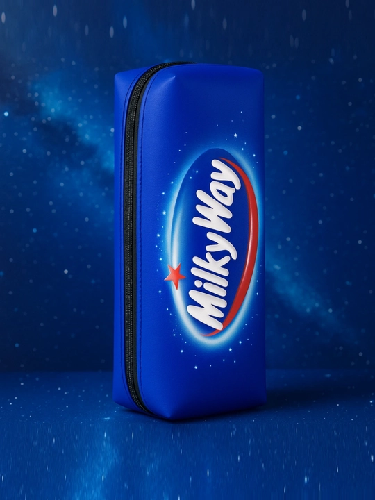 Пенал школьный на молнии с ярким принтом Snickers, Mars, Twix, Milky way, Kit kat - 