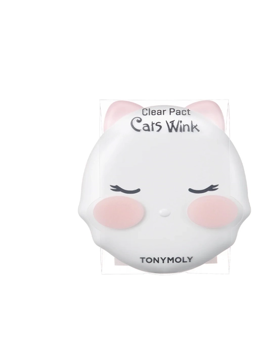 Yuz uchun upa TONYMOLY Cats Wink Clear Pact Translucent, 10 g, yog‘li teri uchun