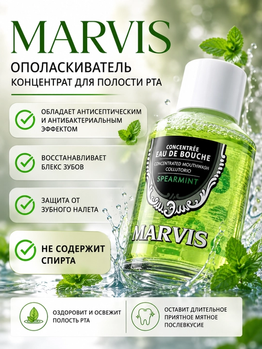 Marvis ополаскиватель для рта жидкость 120 мл, продукт Италии