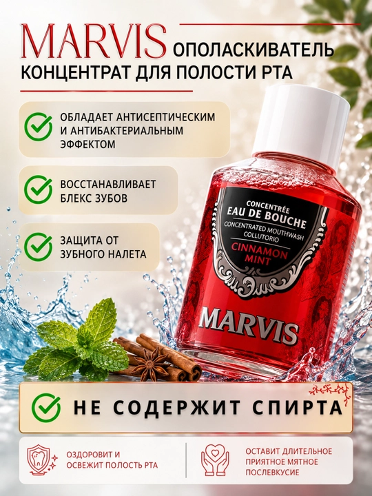 Marvis ополаскиватель для рта жидкость 120 мл, продукт Италии
