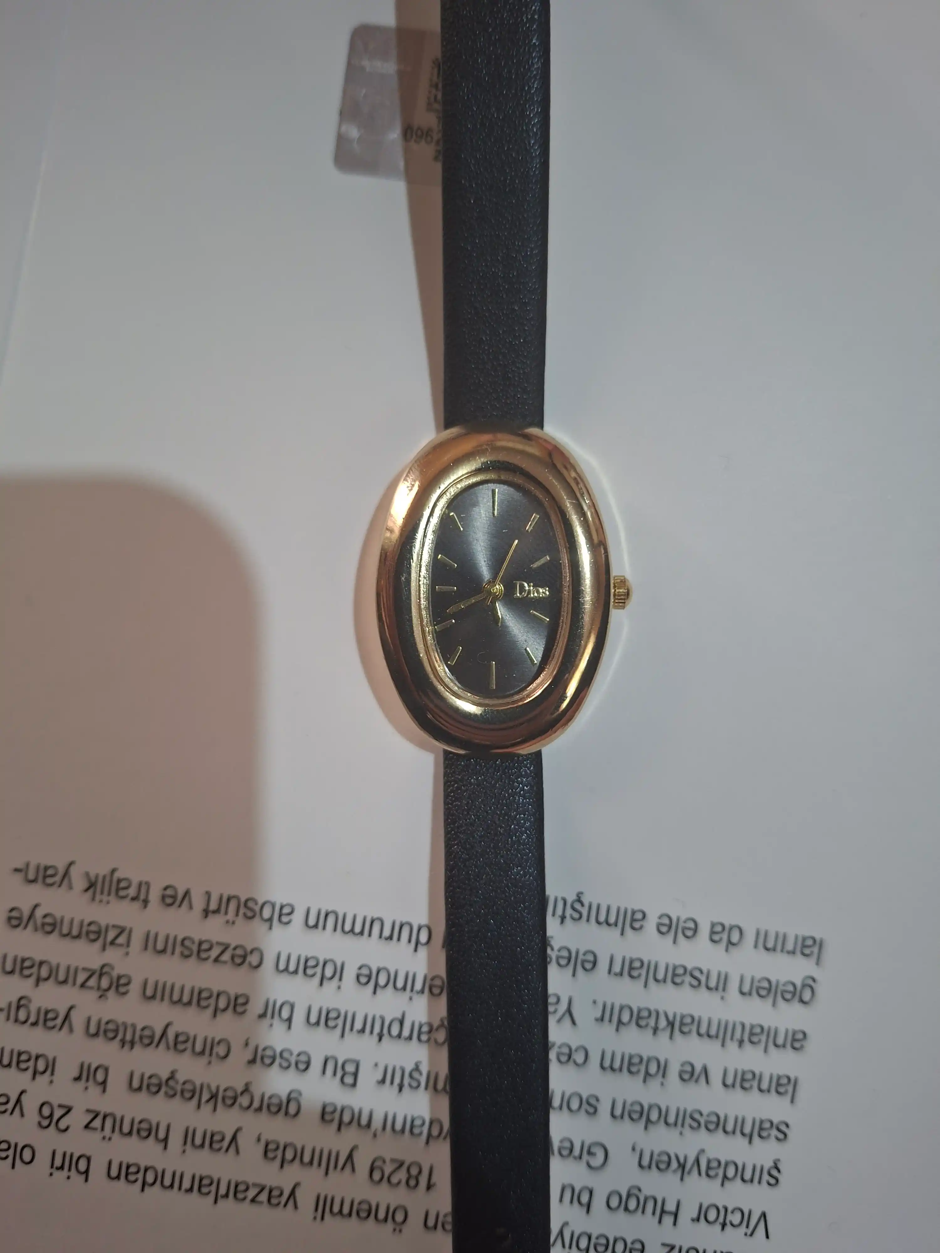 Dios ayollar uchun qo'l soati, klassik oval dizayn, charm kamar, kvarts