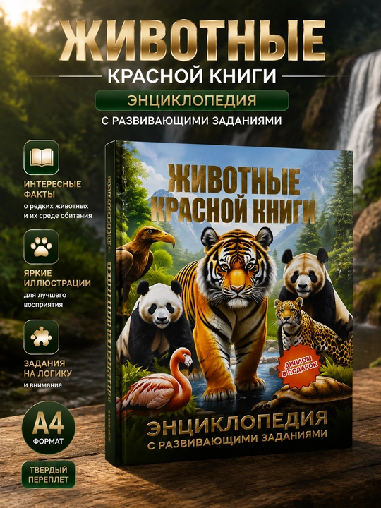 Животные красной книги. Энциклопедия с развивающими заданиями - 