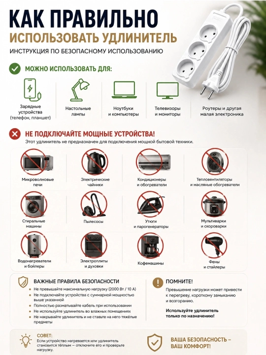 Удлинитель 3 розетками,удинител,кабел