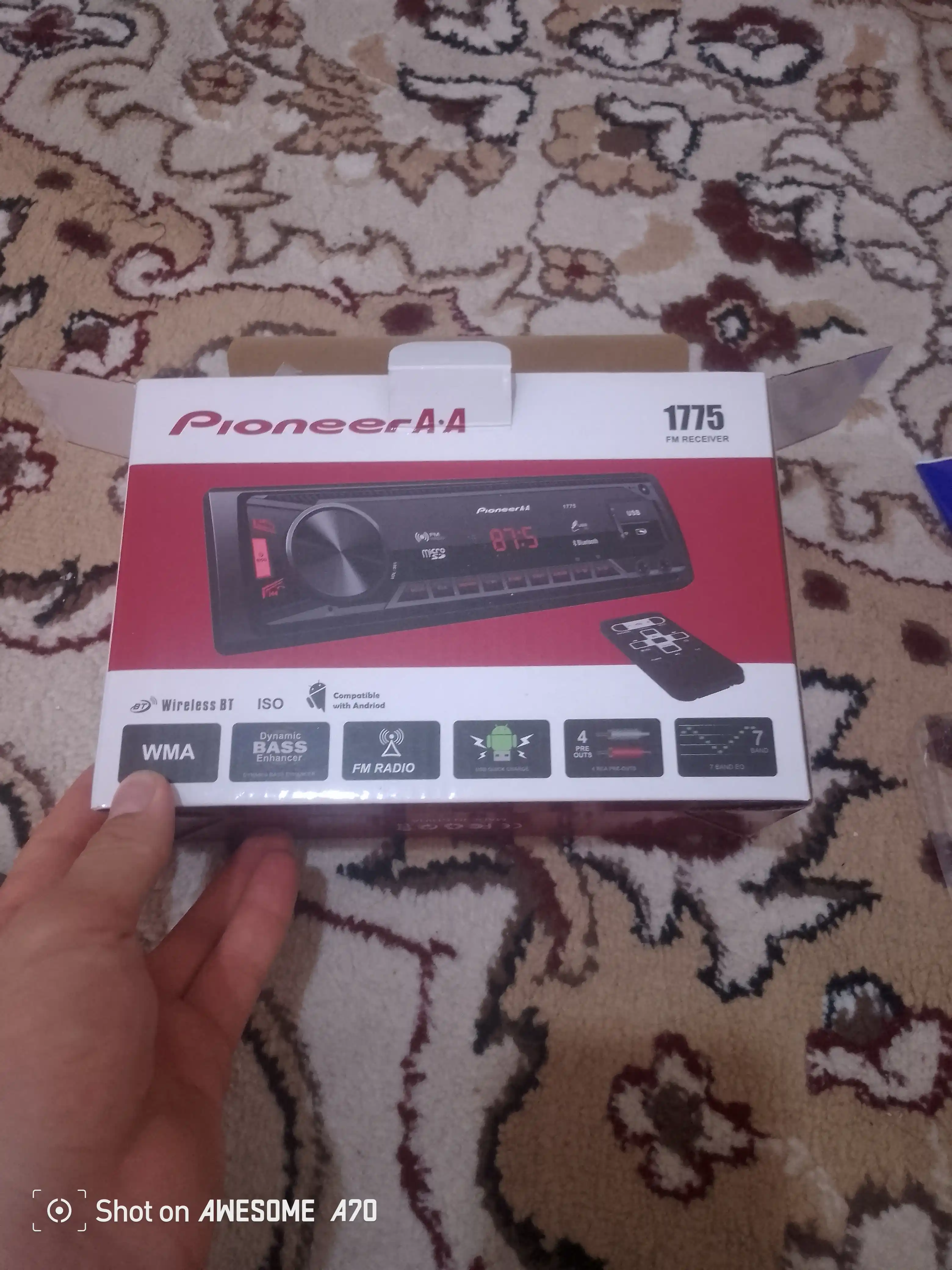 Автомагнитола Pioneer 2 пульта, CarPlay, Bluetooth, AUX, MP3, USB, FM-радио, Магнитофон