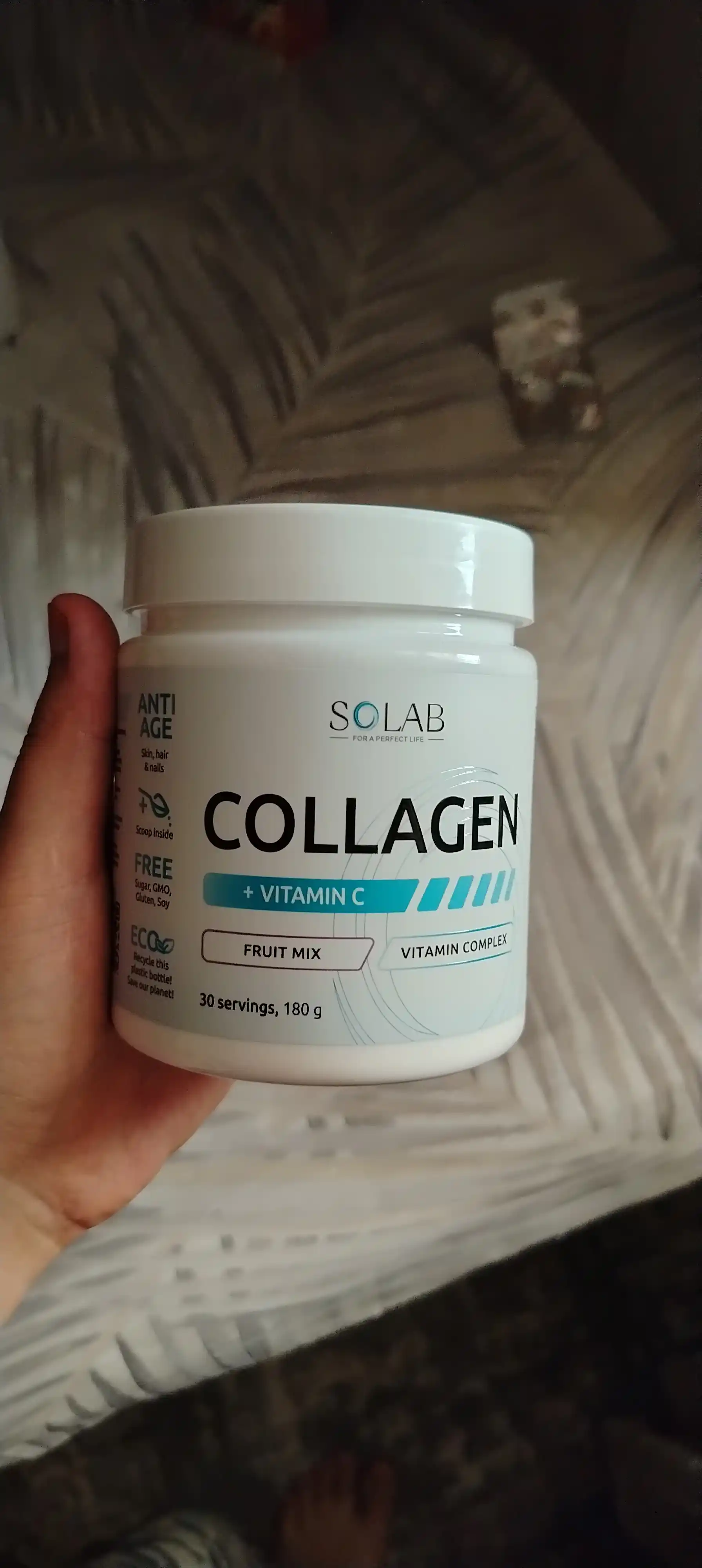 Kollagen + C vitamini, SOLAB, Mevali miks ta’mi, 180 g, 30 porsiya