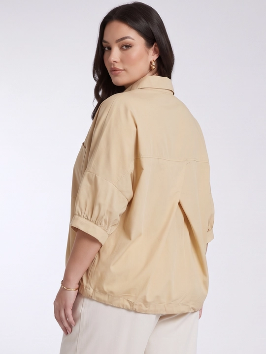 Rubashka ayollar oversize, hajmli yengli erkin rubashka ELLY FASHION